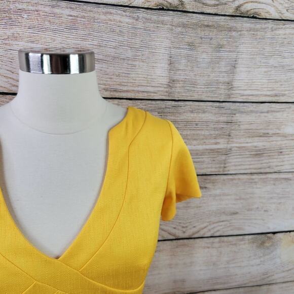 David Meister Bright Yellow Short Sleeve Sheath Dress 8‎ - Picture 3 of 8